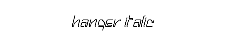 Hanger Italic font preview