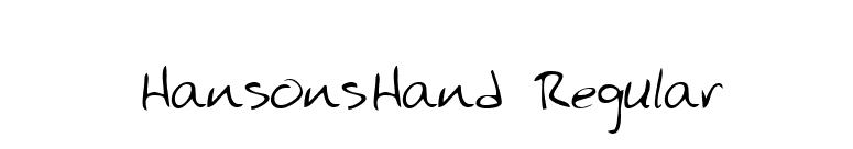 HansonsHand Regular font preview