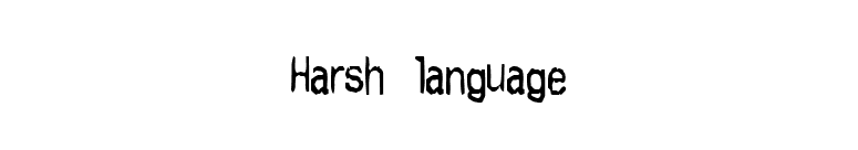 Harsh language font preview