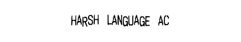 Harsh language AC font preview