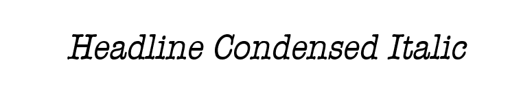 Headline Condensed Italic font preview