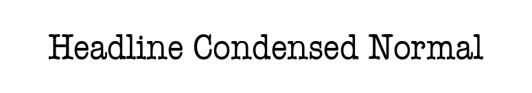 Headline Condensed Normal font preview