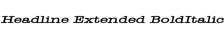 Headline Extended BoldItalic font preview