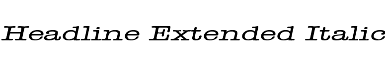 Headline Extended Italic font preview