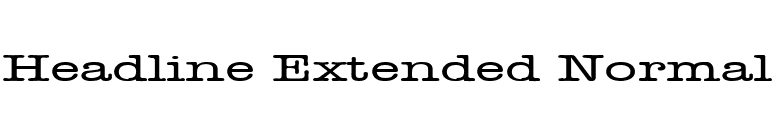 Headline Extended Normal font preview