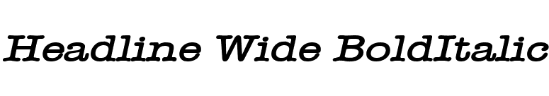 Headline Wide BoldItalic font preview