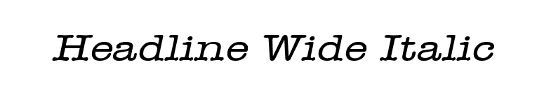 Headline Wide Italic font preview