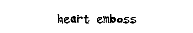 heart emboss font preview