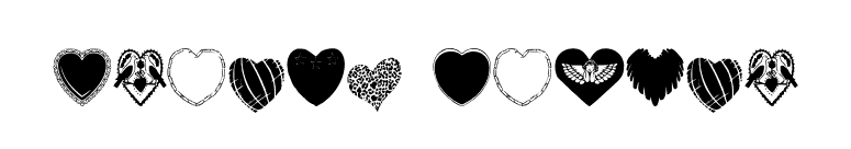 Hearts Galore font preview