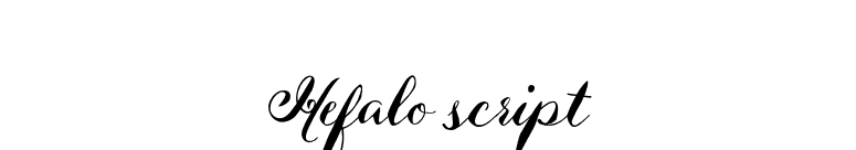 Hefalo script font preview