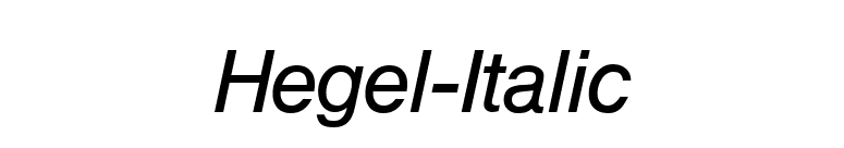Hegel-Italic font preview