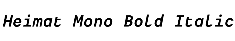 Heimat Mono Bold Italic font preview