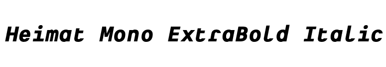Heimat Mono ExtraBold Italic font preview
