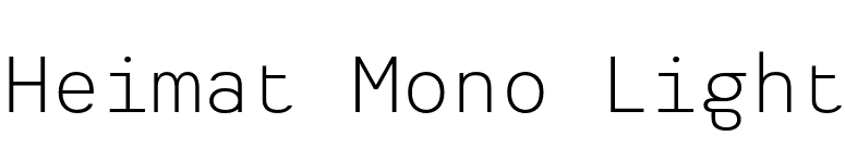 Heimat Mono Light font preview