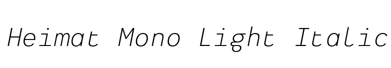 Heimat Mono Light Italic font preview