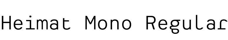 Heimat Mono Regular font preview