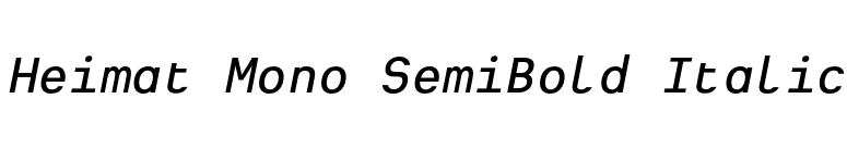 Heimat Mono SemiBold Italic font preview