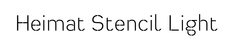 Heimat Stencil Light font preview