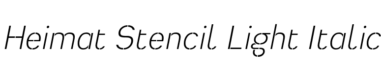 Heimat Stencil Light Italic font preview