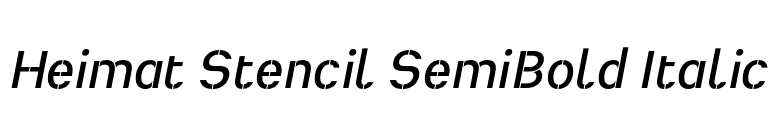 Heimat Stencil SemiBold Italic font preview