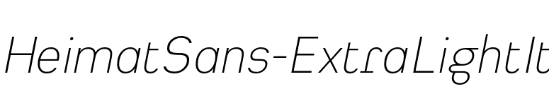 HeimatSans-ExtraLightIt font preview