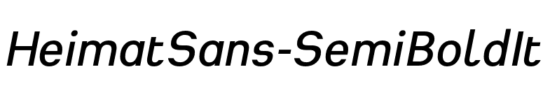 HeimatSans-SemiBoldIt font preview