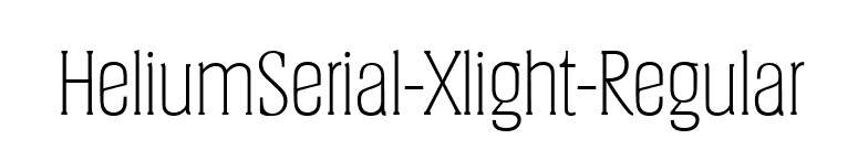 HeliumSerial-Xlight-Regular font preview