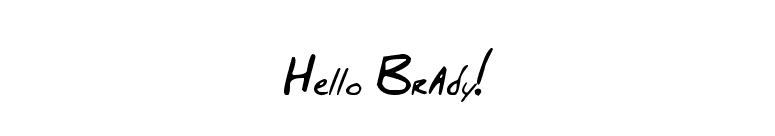Hello Brady! font preview