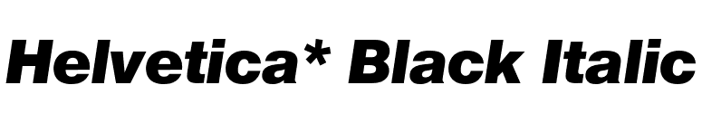 Helvetica* Black Italic font preview