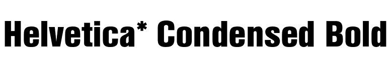 Helvetica* Condensed Bold font preview