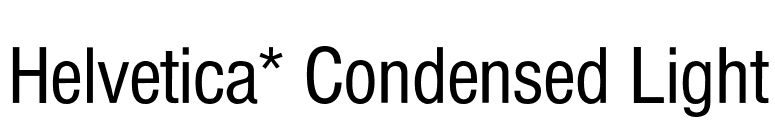 Helvetica* Condensed Light font preview