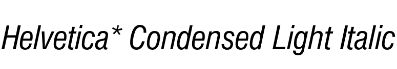 Helvetica* Condensed Light Italic font preview