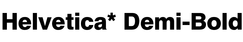 Helvetica* Demi-Bold font preview