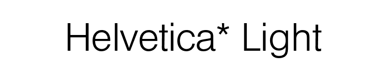 Helvetica* Light font preview