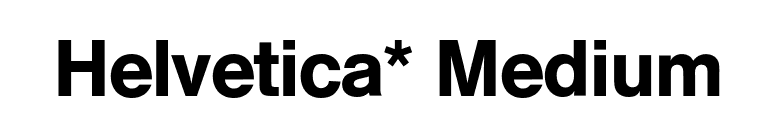 Helvetica* Medium font preview