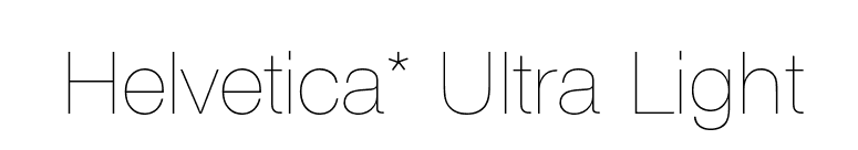 Helvetica* Ultra Light font preview
