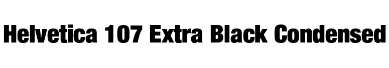 Helvetica 107 Extra Black Condensed font preview