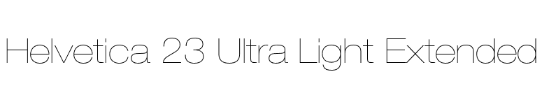 Helvetica 23 Ultra Light Extended font preview