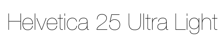 Helvetica 25 Ultra Light font preview