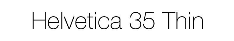 Helvetica 35 Thin font preview
