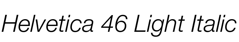 Helvetica 46 Light Italic font preview