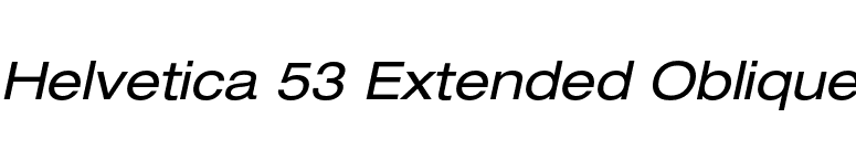 Helvetica 53 Extended Oblique font preview