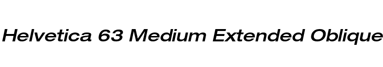 Helvetica 63 Medium Extended Oblique font preview