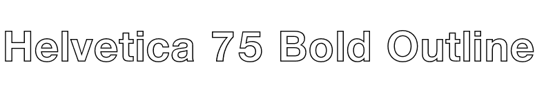 Helvetica 75 Bold Outline font preview