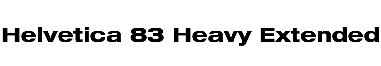 Helvetica 83 Heavy Extended font preview