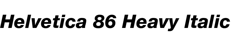 Helvetica 86 Heavy Italic font preview