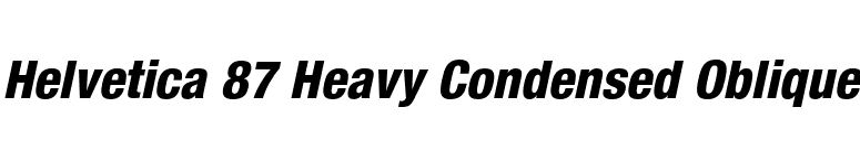 Helvetica 87 Heavy Condensed Oblique font preview