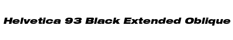 Helvetica 93 Black Extended Oblique font preview