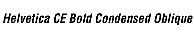 Helvetica CE Bold Condensed Oblique font preview