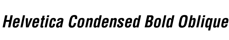 Helvetica Condensed Bold Oblique font preview